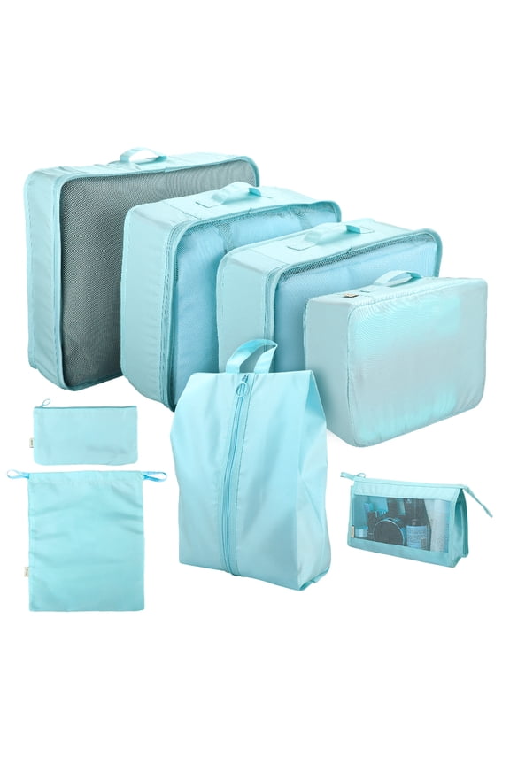 6/8PCS Packing Cubes for Travel Luggage Organiser Bag Compression Pouches Clothes Suitcase, Packing Organizers Storage Bags for Travel Accessories, Light Blue