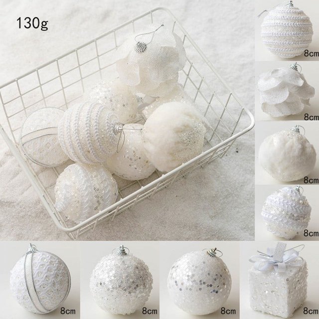 6/8Pcs Christmas Ball Ornaments Tree Decorations for Holiday Wedding