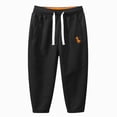 thumbnail image 1 of 6-8T Boys Pants Fleece Lined Thick Straight Leg Elastic Waist Cozy Sweatpants with Side Pockets Fall Winter Casual Wear for Boys 6T 7T 8T 9T,Black, 1 of 4