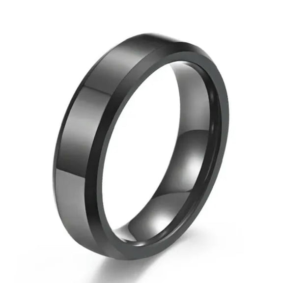6/8mm Tungsten Carbide Silver/Black Women's Wedding Band Polished Ring Size 6-11