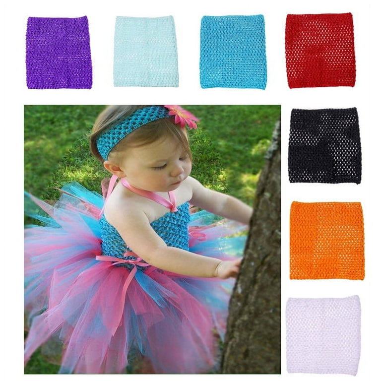 6 9 12 Inch Assorted Colors Baby Girl Crochet Tutu Tube Tops Chest Wrap Wide Crochet Headbands DIY Tutu Dress Pettiskirt for Baby Toddler Girls Infant Chest Wrap Walmart