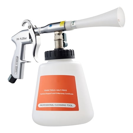 6-9.2 Bar High Pressure eddy current Car Cleaning with 2 Nozzles & 1L Bottle, Quickly Blasts Dirt/Dust for 1/4" NPT Air Compressor