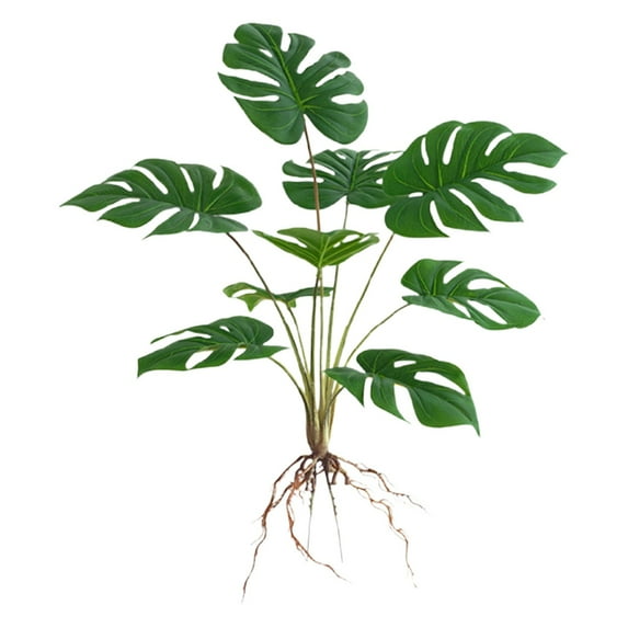 Nanoei Faux Monstera Plant, 6 - 9 Head Potted Plants for Home Interior Decor, Floor Standing Green Plants, Easy Assembly Pink