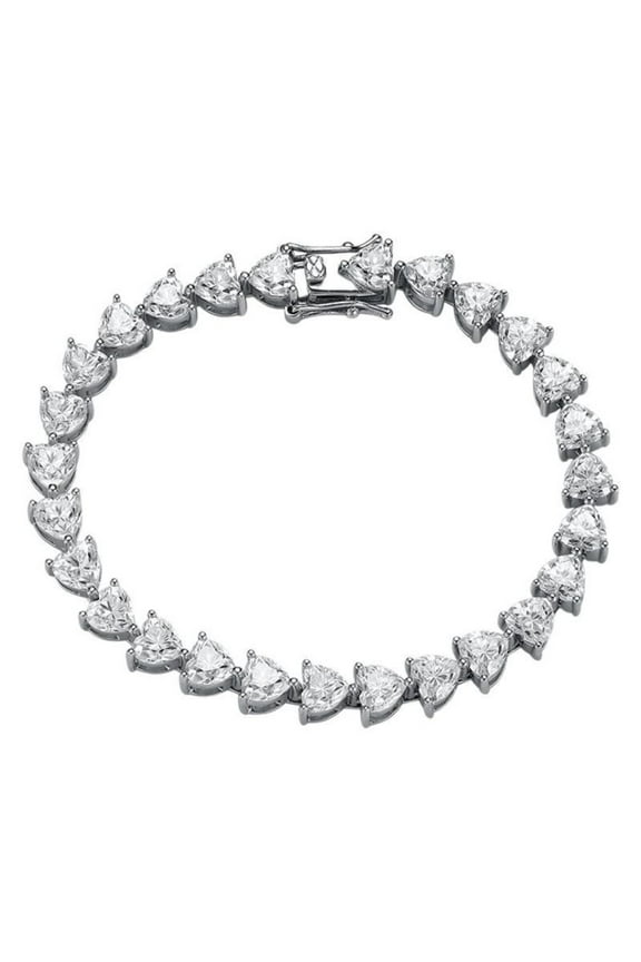 6-9 Inches Heart Cut Moissanite Tennis Bracelet for Women 5MM D Color VVS1 S925 Sterling Silver Lab Created Diamond Tennis Bracelet Perfect for Daily Wear