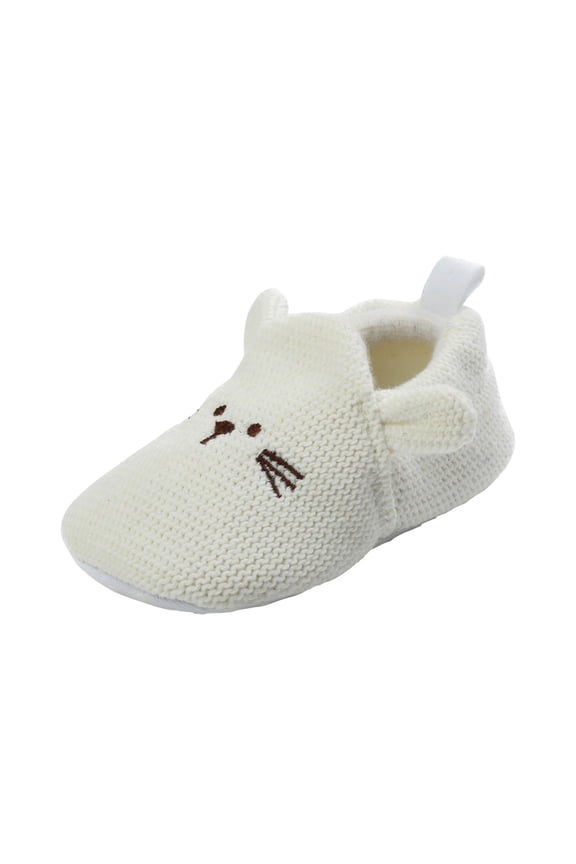 6-9 Months Baby Boys Girls Shoes Non-Slip Infant First Walkers Baby Walking Shoes Pre Step Shoes For Boys And Girls Indoor Anti-skid Overshoes Cartoon Baby Comfortable Walking Shoes White