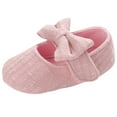 thumbnail image 1 of 6-9 Months Baby Girls Shoes Infant Mary Jane Flats Princess Wedding Dress Baby Sneaker Shoes Toddler Kid Baby Girls Princess Cute Toddler Solid Color Bow-knot Soft Sole Shoes Pink, 1 of 6