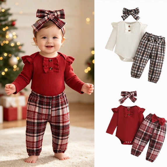 6-9 Months Newborn Baby Girl Clothes Ribbed Knit Romper Heart Print Pants For 0 3 6 12 18 24 Months Girl Outfits White