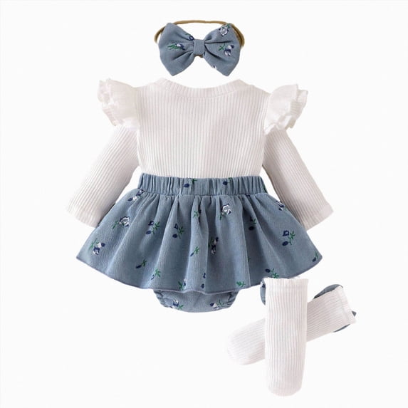 6-9 Months Newborn Infant Preemie Sleeping Pajamas Baby Girls Long Sleeve Romper With Cap And Matching Pants Blue Rompers Baby Gift