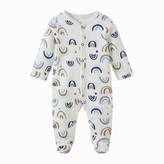 6-9 Months Newborn Preemie Baby Bodysuit Boy Girl Climbing Suit Baby Boys Girls Cotton Jumpsuit Footed Long Sleeve Button Bodysuit Dark Blue Rompers Baby Gift