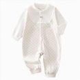 thumbnail image 1 of 6-9 Months Newborn Preemie Baby Climbing Suit Baby Girl Long Sleeve Romper Soft Cotton Baby With Buttons Spring Fall Outfit Gray Bodysuit Baby Gift, 1 of 7