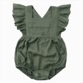 thumbnail image 1 of 6-9 Months Preemie Baby Girls Playsuits Ruffled Bodysuit Fly Sleeve Romper Jumpsuit Infant Sleeper Jumpsuit 6-12 Months 12-24 Months, 1 of 7