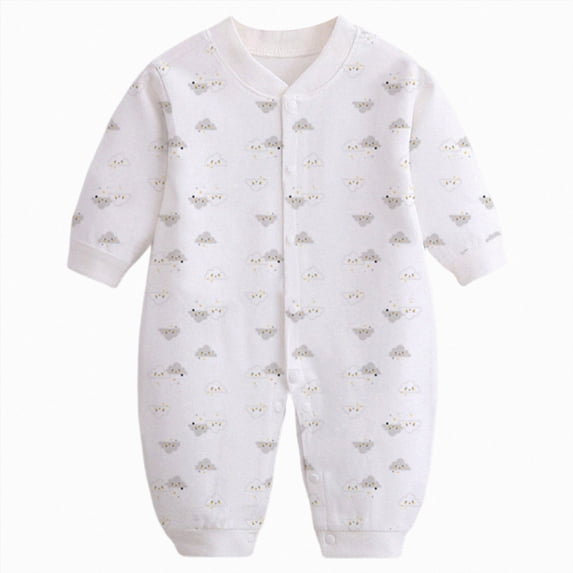 6-9 Months Preemie Sleep & Play One-Piece Bodysuit Newborn Infant Baby Boy Girl Cotton Print Romper Jumpsuit Playsuits Outfits White Infant Gift