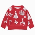 thumbnail image 1 of 6-9 Months Toddler Girls Christmas Tree Gift Reindeer Jacquard Knit Sweater,Holiday Pullover, 1 of 6