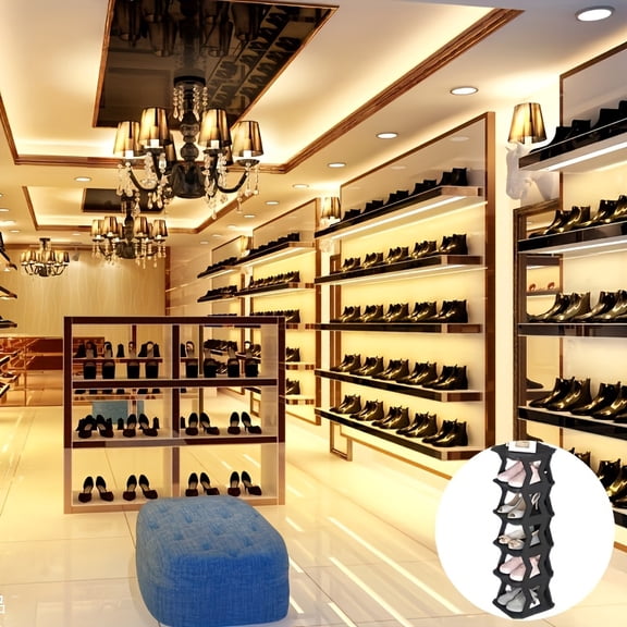 6/9 Tier Removable Shoe Rack, Space-Saving Folding Shoe Organizer for Home Dorm Doorway, Narrow Vertical Storage Shelf Holds Shoes Keys Small Decor