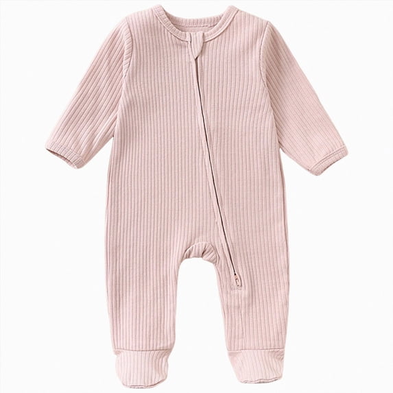 6-9 Years Newborn Preemie Infant Baby Bodysuit Romper Bodysuit Baby Clothes Toddler Footed Zipper Newborn Unisex Cute Boy Girl Rompers Pink Bodysuit Baby Gift
