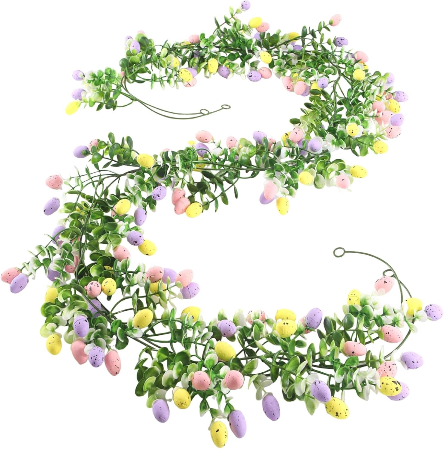Rustic Spring Garlands 6.9 ft Easter Garland for Mantle Fireplace, Artificial Spring Garlands ...