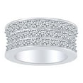 thumbnail image 1 of AFFY 6.92 Carat (Ctw) Round Shape White Natural Diamond Three Row Eternity Wedding Band Ring In 14k Solid White Gold Ring Size-8.5, 1 of 1