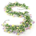 thumbnail image 1 of 6.9FT Easter Garland Spring Vine with Easter Eggs Flowers Berries for Rustic Mantle Arch Home Table Tree Decoration, 1 of 5