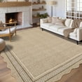 thumbnail image 1 of 6*9FT Washable Area Rug 6x9 Rug for Living Room Non Slip Soft Bedroom Rugs Solid Jute Color Printed Rug Low Pile Stain Resistant Carpet for Nursery Dining Room Playroom Classroom, Jute Gray, 1 of 9