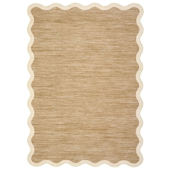 6*9FT Washable Living Room Rug, Non-Slip and Soft Bedroom Rug,Low Pile, Foldable, Stain Resistant. Camel