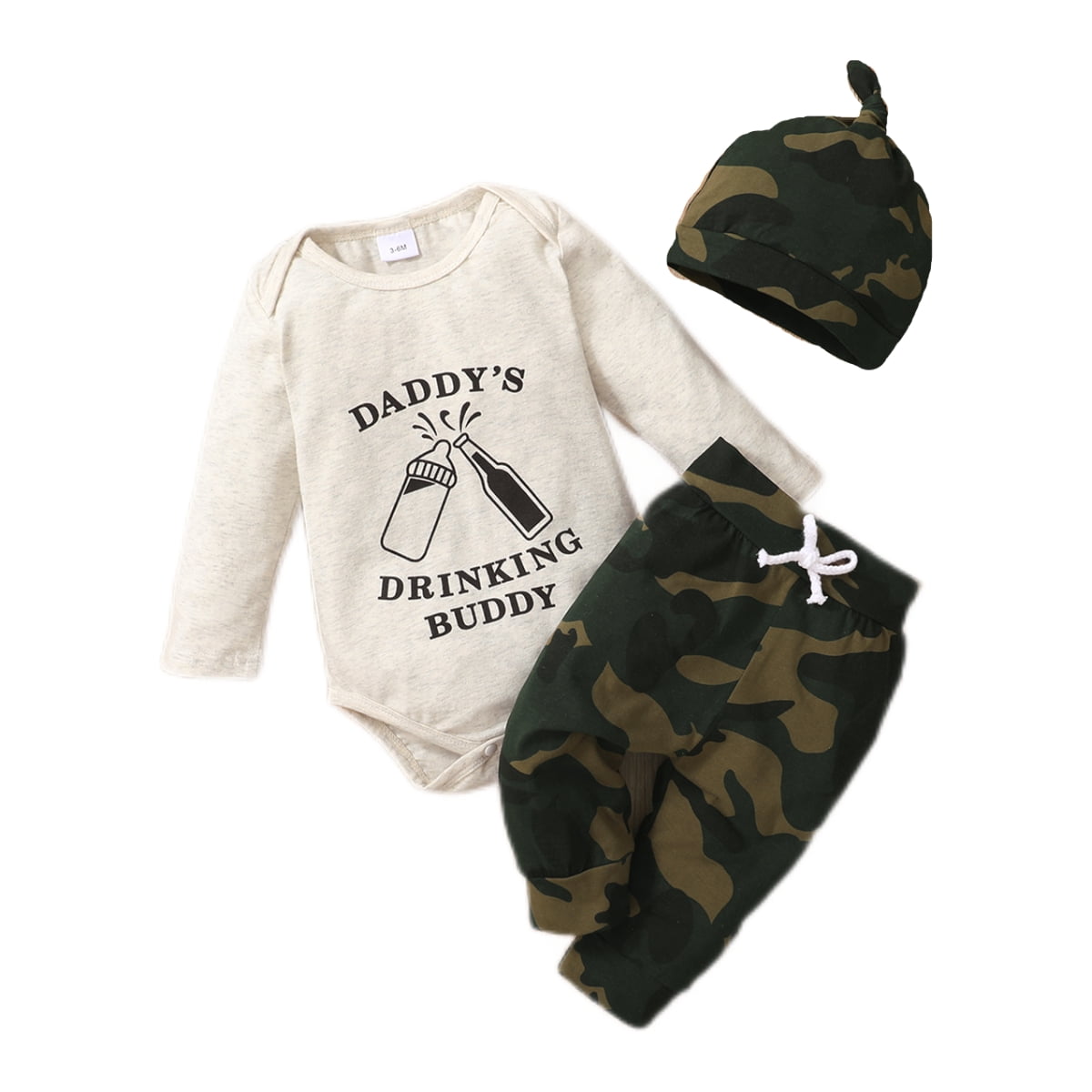 69M Newborn Baby Boys Baby Boys Clothes DADDY'S DRINKING BUDDY Long