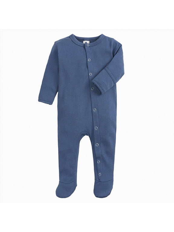 6-9Months Newborn Baby Long Sleeve Footed Romper Ribbed Knit Bodysuit Jumpsuit For & Infants One-Piece Jumpsuit Newborn Gift