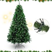 7ft Artificial Christmas Tree, Christmas Tree with 200 Color Changing LEDs, 813 Realistic Tips, Hinged Design & Metal Base, 8 Modes