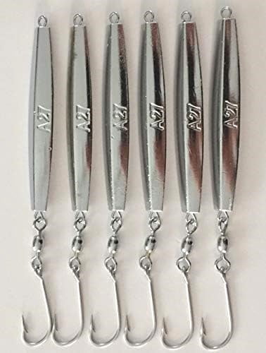6- A-27 Ava Diamond Jigs 3 oz With 6/0 Stainless Steel Hooks