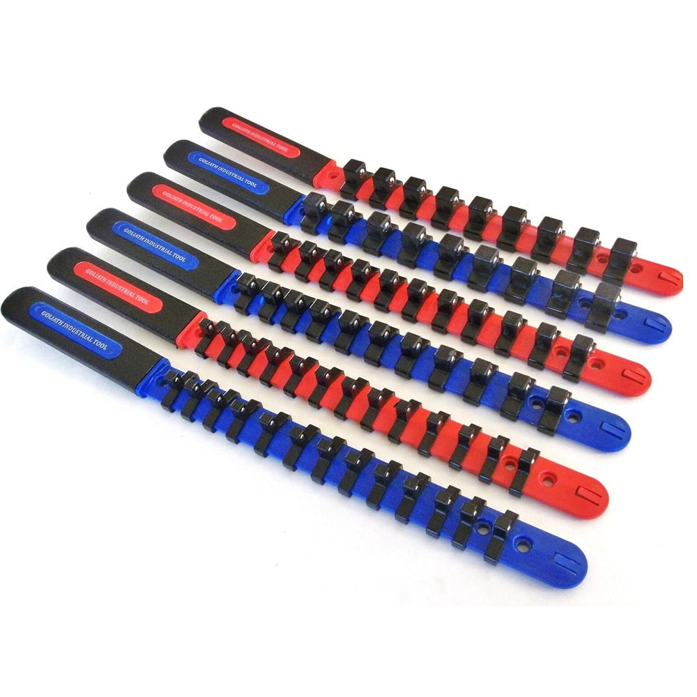 6 ABS Plastic Socket Rail Rack Holder Organizer 1/4 3/8 1/2 - Walmart.com