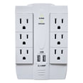 thumbnail image 1 of 6 AC Outlet Power Surge Protector with 2 Ports USB Wall Charger 2.1Amp - White, 1 of 3