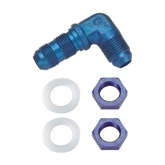 -6 AN Aluminum 90 Degree Bulkhead Fitting Kit - Blue