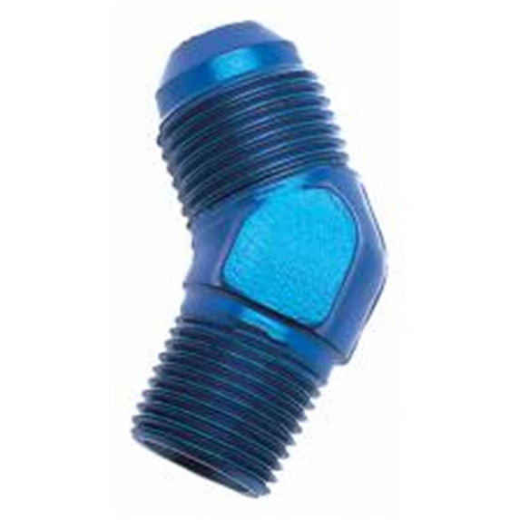 6 AN Male to 0.37 in. NPT 45 deg Adapter Fitting, Blue Anodize