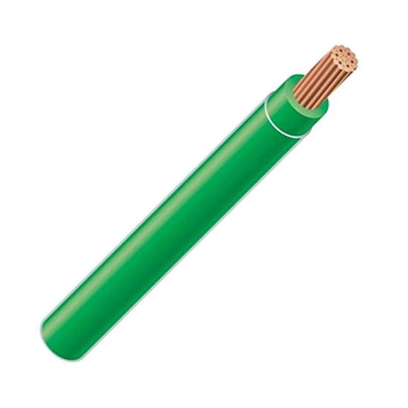 6 AWG 19-Stranded THHN Green Copper Building Wire (55Ft Cut)