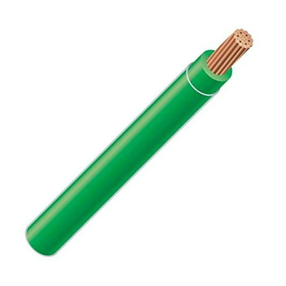 6 AWG 19-Stranded THHN Green Copper Building Wire (60Ft Cut)