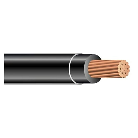 6 AWG Gauge 19 Stranded Insulated Copper THHN/THWN-2 Building Wire - 600 Volts Residential, , Industrial UL Listed - Black (25 Feet)