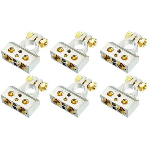 6 Absolute BTC300P 0/2/4/6/8 AWG Single Positive Power Battery Terminal Connectors Chrome