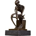 thumbnail image 1 of 6" Abstract Thinker Sculpture - Rodin The Thinker  Art Bronze Statue for Home or Office Halloween Decorations, 1 of 9