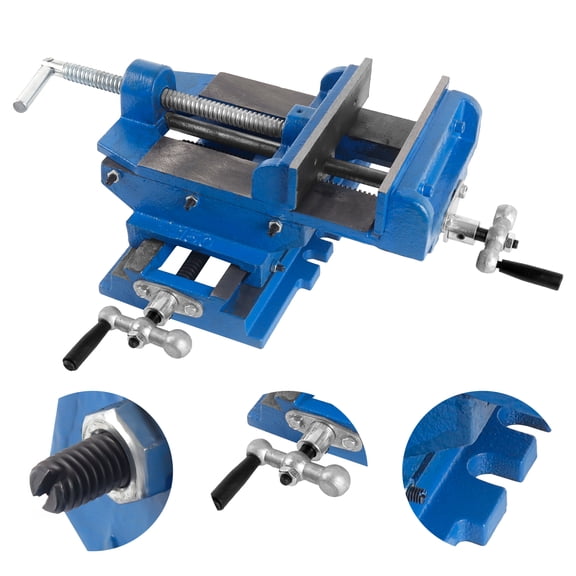 6" Adjustable Cross Slide Vise, Low Profile Design, Stability Base, Drill Press Milling Vise, for Machining Center, Repair Shop, Custom Work