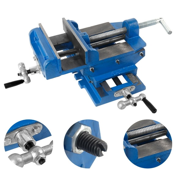 6" Adjustable XY Table Vise, Low Profile, Secure Operation, Drill Press Milling Vise, Two Way Drill Press Vise, for Production Line, Metal Processing, Facility Repair