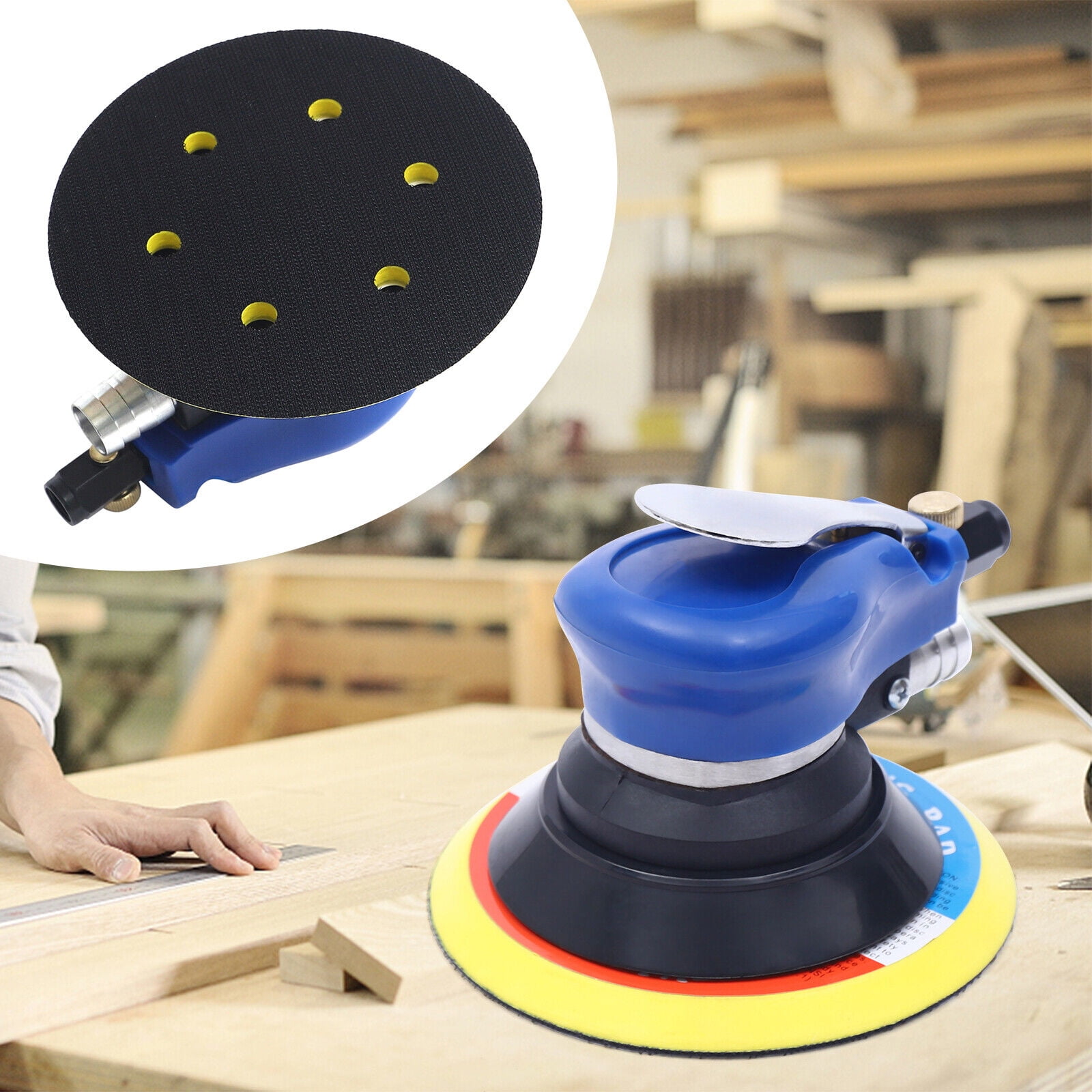 6'' Air Body Random Orbital Palm Sander DA Buffing Sanding 10000 rpm Auto Tool