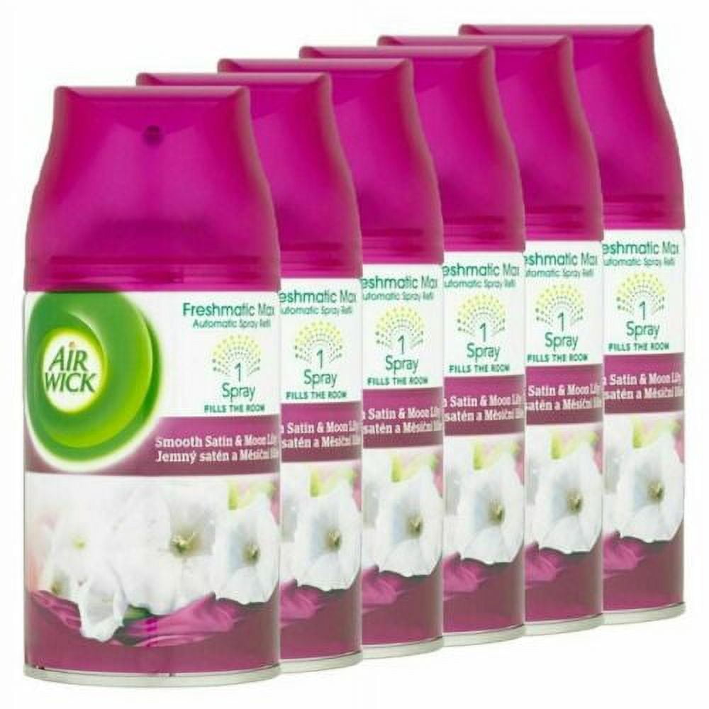 6 Air Wick Freshmatic Refill Satin Moon Lilly Automatic Spray 5.89 oz- 175 Gram- Floral Scent