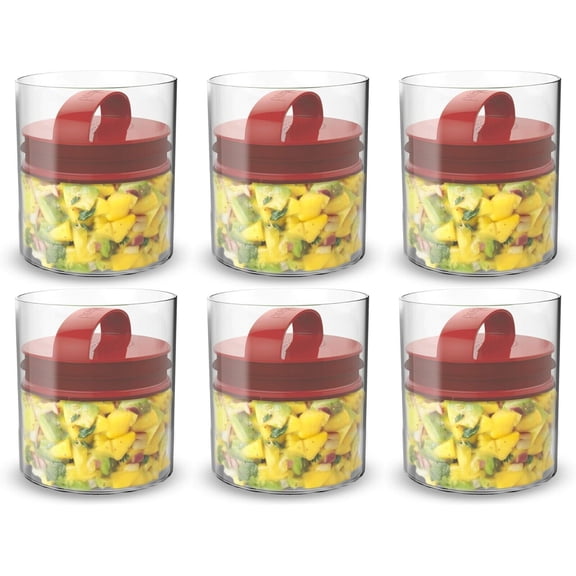 Prepara Airtight Container Set- Airless Canister Food Storage Glass Container 4.5 Cups -Set of 6