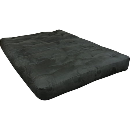 6" All Cotton #606 Black Microfiber Futon Mattress-Color:Black Microfiber,Material:Cotton,Quantity:1