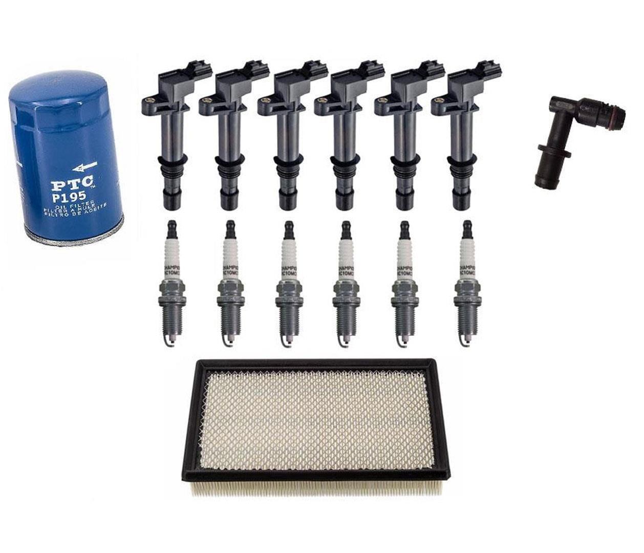 (6) All New Ignition Coils Filter 15pc Kit Fits for Jeep Liberty 3.7L