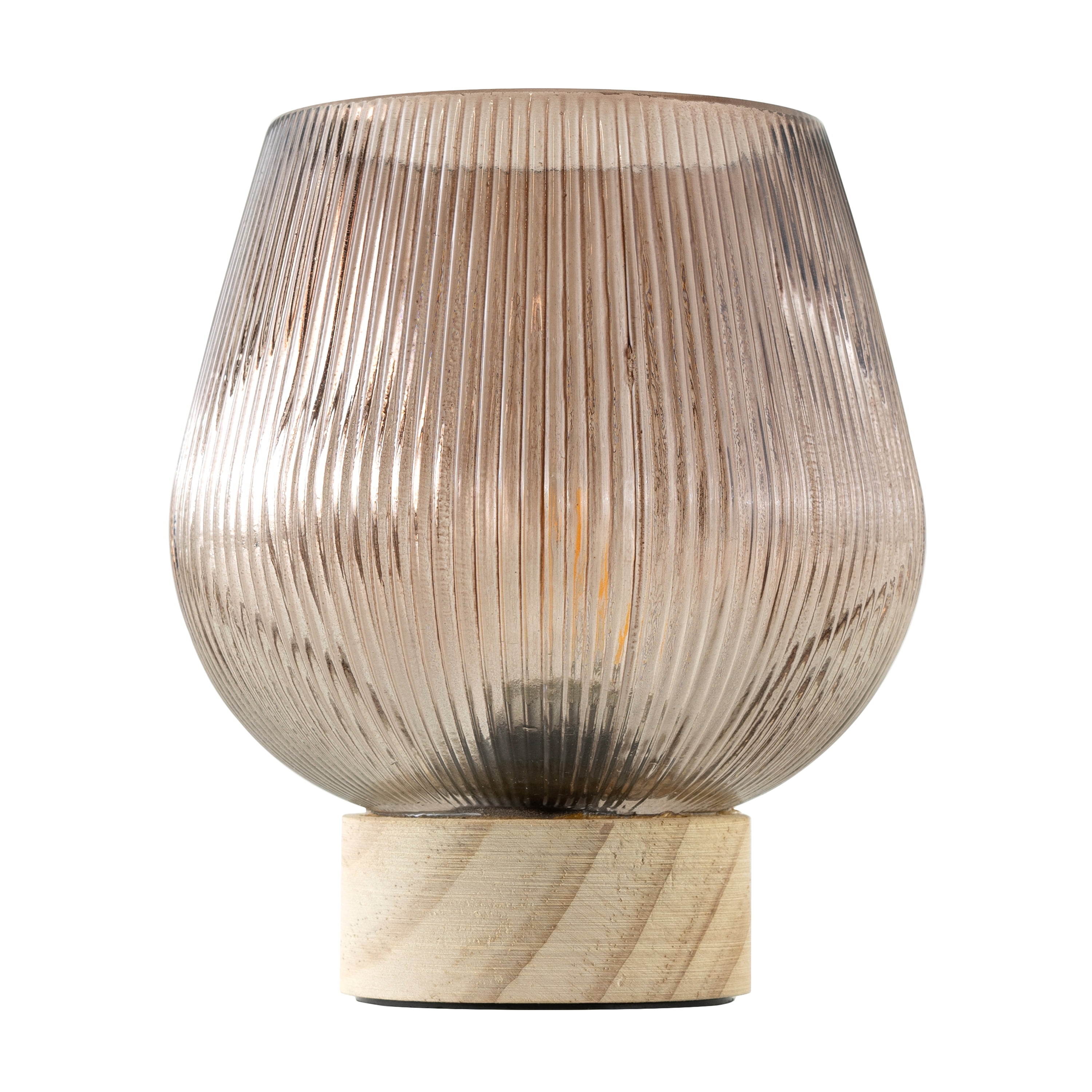 6" Amber Translucent Fluted Glass LED Indoor Accent Light