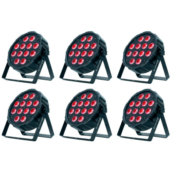 (6) American DJ Eliminator LP 12 HEX 12x5 Watt RGBWA+UV LED DMX Par Wash Lights