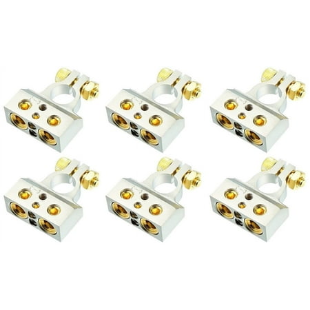 6 American Terminal ABTC300N 0/2/4/6/8 AWG Single Negative Power Battery Terminal Connectors Chrome