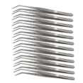 thumbnail image 1 of 6" Angled Tweezers Stainless Steel Precision Grip Tool for Craft, Electronics, Jewelry & Multipurpose Use - 12PCS, 1 of 7