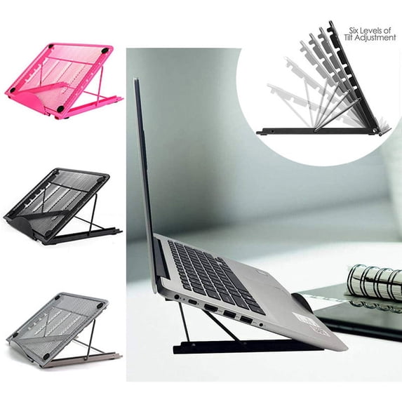 6 Angles Adjustable Laptop Stand, Foldable Ventilated Desk Laptop Stand Holder for Home/Office,Compatible with Laptop (10 inch-15 inch)
