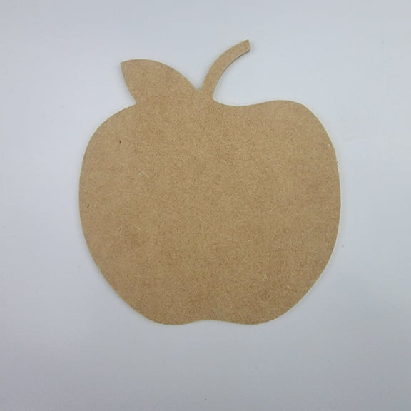 6" Apple, Unfinished MDF Art Shape by Wooden Craft Cutouts